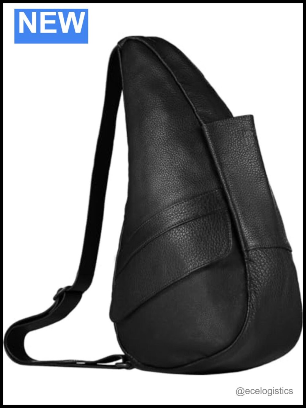 Full-Grain Leather Crossbody Sling Bag Ergonomic Teardrop 17"